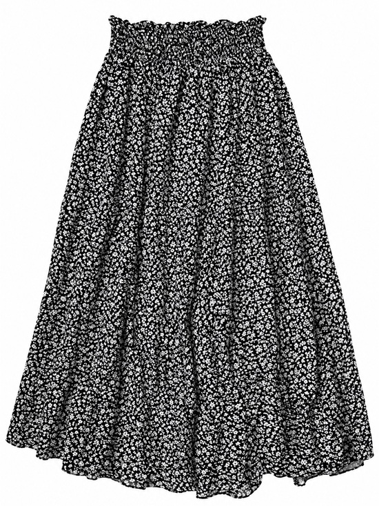 DownEast Dresses & Skirts - DownEast Black and White Floral Smocked Maxi Skirt